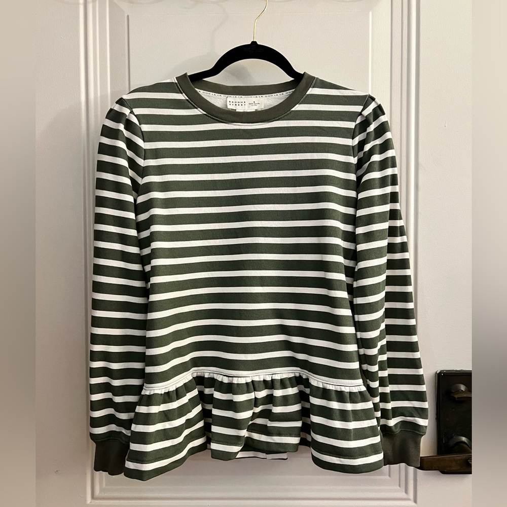 Kate Spade Broome Street Striped Flounce Top